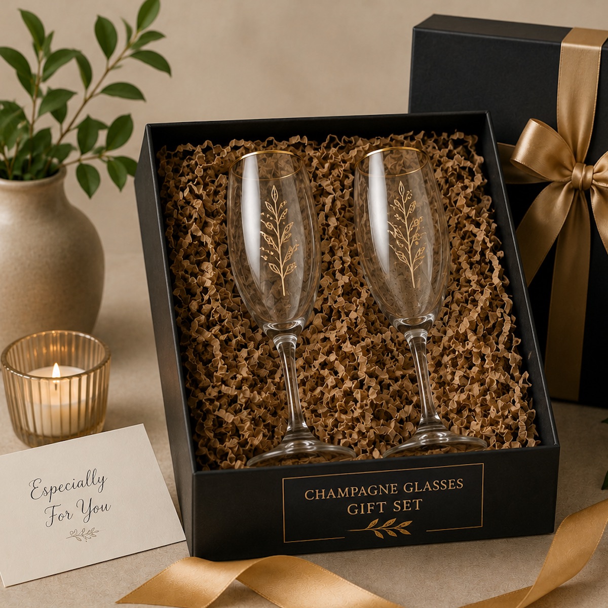 Elegant Champagne Glass Gift Sets for Special Occasions.